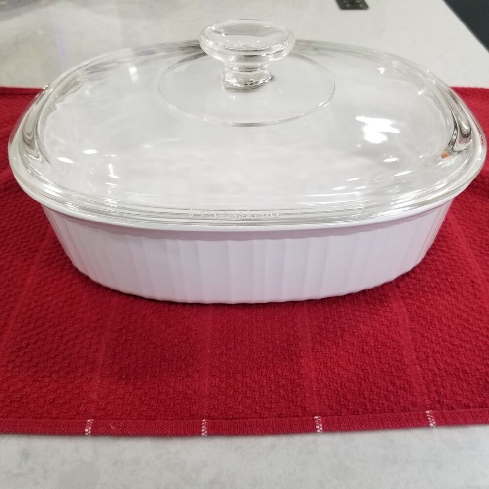 Corning Ware French White F‑2‑B 2.5 Qt w/ PYREX Lid 1980s–1990s